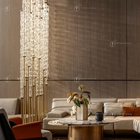 Lustre LED en acier inoxydable et acrylique haut de gamme pour hall d'hôtel, escalier, zone de réception et négociation, et bureau de vente