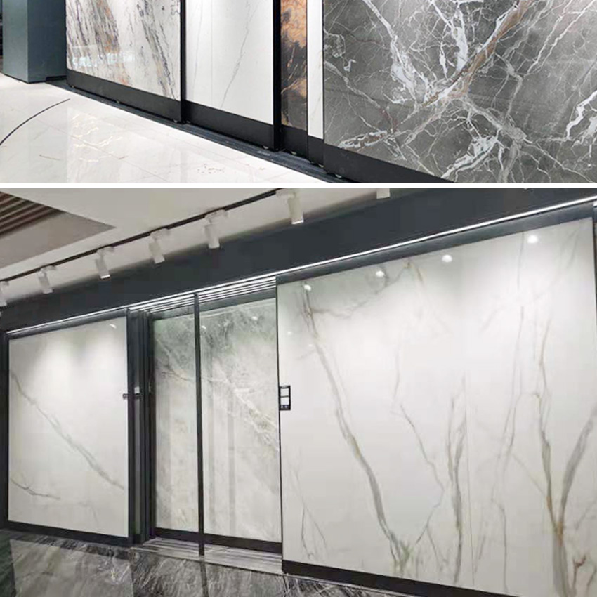 Sliding Tiles Display Rack Stone Granite For Exhibition Marble Ceramic Calacatta Sintered Stone Panel Slab Slider Display Rack