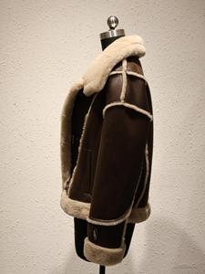 Chaqueta de Invierno para <span class=keywords><strong>Mujer</strong></span>, Estilo <span class=keywords><strong>Aviador</strong></span>, con Forro de Piel Sintética Marrón, Chaqueta de Gamuza con Detalle de Hebilla, Cálida y Holgada - Product Image 6