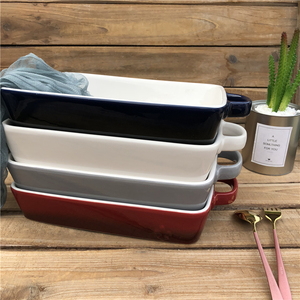 Nhà Máy Nhà Cung Cấp Hình Chữ Nhật Đầy Màu Sắc Gốm Bakeware Lò Vi Sóng An Toàn - Product Image 3