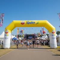 Arche de cible gonflable personnalisée multicolore pour événements sportifs et courses, avec ventilateur intégré, étanche et facile à installer