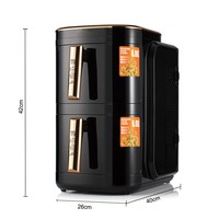 Friteuse à air double couche 6+6L avec double panier, écran tactile intelligent, sans huile, pour la maison - Vente en gros