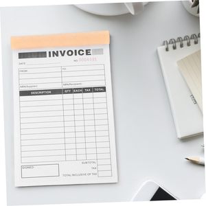 Carnet de factures personnalisé avec logo, format A5, papier autocopiant, 5,5 x 8,5 pouces, carnet de commandes d'achat, 5-9/16 x 8-7/16 pouces, carnet de commandes de vente - Product Image 1