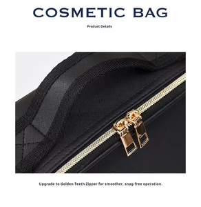 Sac de voyage en <span class=keywords><strong>cuir</strong></span> PU pour maquillage avec miroir LED <span class=keywords><strong>rechargeable</strong></span>, séparateurs ajustables, <span class=keywords><strong>organiseur</strong></span> de cosmétiques portable, fabricant OEM - Product Image 4