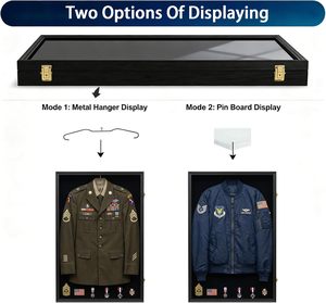 Vitrina de exhibición de camisetas auténticas con marco negro de FSC Uniform Storage Memorial <span class=keywords><strong>Artworld</strong></span> Displays - Product Image 3