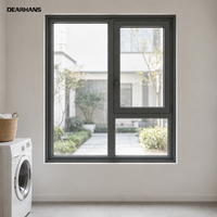 Fenêtre à battant latéral en aluminium résistante au vent, isolation phonique, ouverture vers l'intérieur, utilisation résidentielle et commerciale