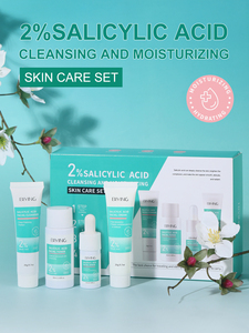 Vente flash : Ensemble de soins de la peau à l'acide salicylique, nettoyant, tonique, sérum, crème, contrôle du sébum - Product Image 4