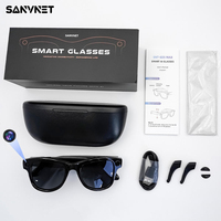 Lunettes Intelligentes SNT GS5 Max avec Caméra 8MP, Enregistrement Vidéo ChatGPT, Musique, Lunettes de Soleil d'Extérieur, Étui de Recharge 3600mAh - Stock US