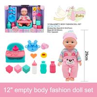 Adorable poupée en plastique souple de 12 pouces avec chaise haute et ensemble de vaisselle pour les jeux de simulation et de rôle pour enfants