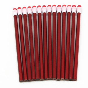 HB crayon Style classique rouge peinture croquis hexagone en bois 2B crayon avec tête de gomme pour fournitures scolaires de bureau - Product Image 1