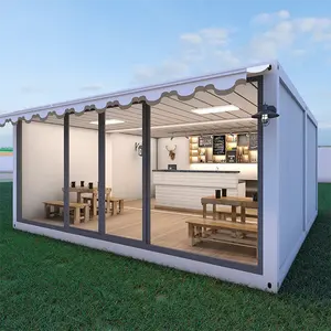 Structure Prefab Container House Smart Portable Mobile 20Ft Prefabricated House Flatpack Glass Container House