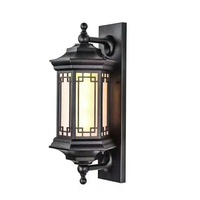 Lanterne noire suspendue à Six côtés en aluminium, éclairage d'extérieur, applique moderne, avec verre biseauté, lumière, noir