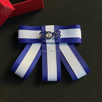 Nouvelle Broche Écusson Zeta Phi Beta Bleu et Blanc avec Nœud Papillon, Perles et Cristaux, Pendentif Bouclier ZPB, Accessoires pour Femme