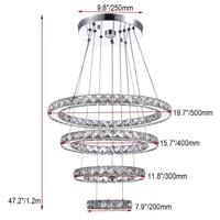 TSINYE CCircle Lustre Moderne Suspension & Suspension Cristal De Luxe Pour Salon Pendentif Lustre Lumière