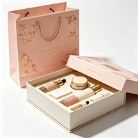 Boîte cadeau rigide magnétique personnalisée pour cosmétiques et soins de la peau, avec couvercle et base, et inserts en mousse pour ensemble de soins de la peau
