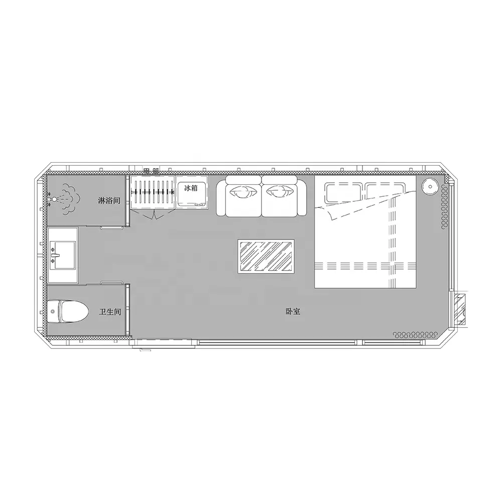 2024 vente en gros à bas prix Durable Mobile Installation rapide Maisons mobiles modernes Petite maison Maison préfabriquée