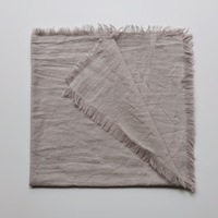 Serviette de table de luxe en coton à bords frangés 45x45cm, couleur unie, pour décoration de table de mariage, style rustique, carrée, pour restaurant, réutilisable