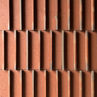 Carreaux de terre cuite rouges pour la décoration murale des devantures de magasins, carreaux muraux texturés 3D vintage pour restaurants et lieux de restauration