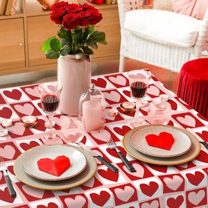 Nappe à motif cœur pour la Saint-Valentin, 137x274 cm, lavable, décorations de mariage - Product Image 3
