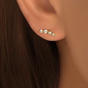 ต่างหูแบบมินิมอลทันสมัยทรงเรขาคณิต ชุบทอง 18K ประดับเพชรซิร์คอน สำหรับผู้หญิง เหมาะสำหรับเป็นของขวัญ - Product Image 6