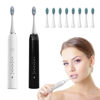 Brosse à dents électrique automatique sonique portable à piles rechargeables à poils doux en gros