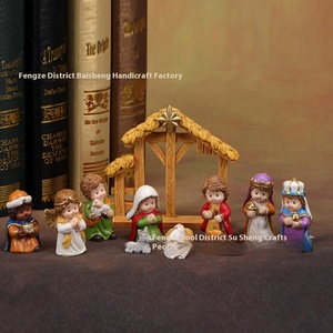 Ornement de Noël en résine Scène de la Nativité de Jésus en dessin animé, Cadeau de Noël transfrontalier magique, Artisanat en résine BS-176 - Product Image 5