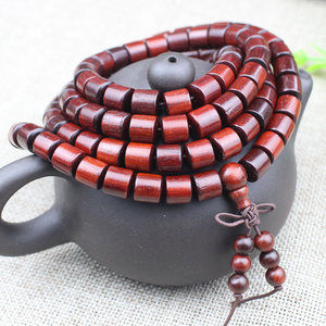 <b>Small</b> Leaf Sandalwood 108 Bead Barrel Prayer Bracelet Buddhist Unisex Jewelry Religious Ceremony <b>Gift</b> - Product Image 2