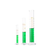 Tabung pengukur dasar heksagonal kaca, gunakan 10ml 25ml 50ml 100ml 250ml 500ml 1000ml 2000ml Ukuran