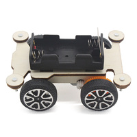OKYN-G5553 Kit STEM Kendaraan Kayu 2 Roda Penggerak DIY untuk Edukasi, Proyek Sains Pembelajaran 3D