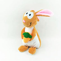 Grosir boneka kelinci ekspresi lucu dengan gantungan kunci wortel-mainan boneka kelinci Mini untuk hadiah anak-anak