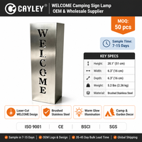 Ornement de bienvenue vertical en acier inoxydable avec lettres creuses pour la décoration extérieure de camping, de cour et de jardin