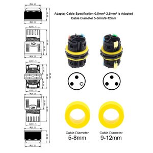 Connecteur d'alimentation étanche IP68 M20 2/3 P, connecteur à levier rapide à 2 voies, <span class=keywords><strong>borne</strong></span> pour câblage <span class=keywords><strong>de</strong></span> lumière <span class=keywords><strong>de</strong></span> <span class=keywords><strong>jardin</strong></span> extérieur - DIY GO - Product Image 6