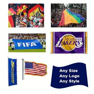 Entrega Rápida, Bandera Deportiva Personalizada de Poliéster con Impresión Digital, Tamaño 3Ftx5ft/4Ftx6ft/100Cmx150cm, Cualquier Logotipo, Simple o Doble, Grande - Product Image 2