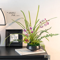 QiYing Victory Nieuwe Chinese stijl Zachte Kunstzijde Kunstbloemen Groen Bonsai Set-en-Houd Hydraterend Gevoel Thuisgebruik