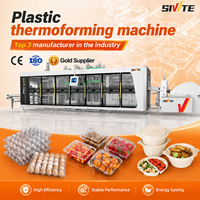 Machine automatique de fabrication de boîtes à lunch en plastique, machine de thermoformage à haute vitesse pour contenants alimentaires jetables, équipement pour boîtes en PP et PET