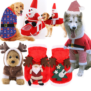 Christmas Pet Clothes For Dogs Winter Hooded Reindeer Santa Elf Costumes Small Medium Large Size - Product Image 5