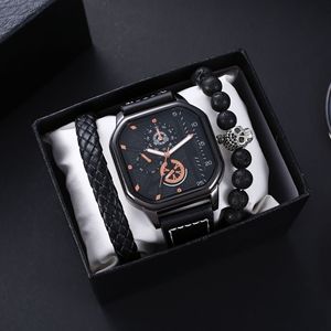 Orologio da Polso da <span class=keywords><strong>Uomo</strong></span> Quadrato in Pelle, Stile Britannico, Nuovo Orologio al Quarzo con Tecnologia Nera, Gioiello <span class=keywords><strong>di</strong></span> Lusso, Regalo, Vendita all'Ingrosso - Product Image 1