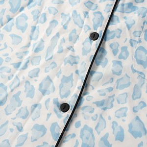 Pigiama da donna con scollo a V e maniche lunghe, casual, in cotone, con stampa leopardata, completo di pantaloni e camicia da <span class=keywords><strong>notte</strong></span> - Product Image 2