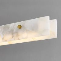 Lustre rectangulaire moderne en marbre doré style Alabastre espagnol pour îlot de cuisine et salle à manger