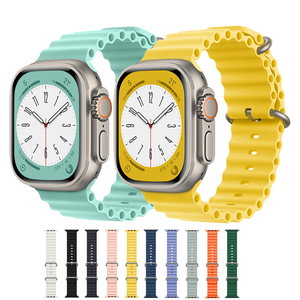 Không thấm nước Đại Dương Silicone thông minh dây đeo đồng hồ cho Apple iWatch ultra1/2/3 49mm S10/11/9/SE 46mm 42mm 45mm thể thao ban nhạc vòng đeo tay - Product Image 1