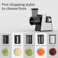Hachoir à viande électrique mini en acier inoxydable, coupe-légumes, presse-agrumes, fonction de remplissage de saucisses - Réglages ajustables 800W 110V/220V