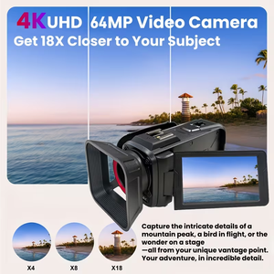 Videocamera Digitale WiFi 4K <span class=keywords><strong>Super</strong></span> 2026, Fotocamera 4K 64MP con Immagine ad Alta Definizione, Schermo da 3 Pollici 270° °   Fotocamera con Schermo Rotante e Zoom Digitale 50x - Product Image 5