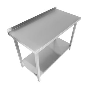 Mesa de Trabajo de Acero Inoxidable de Doble Nivel con Tubo Cuadrado para Equipamiento de Cocina de Restaurante a Precio de Fábrica, Suministros para Hoteles y Restaurantes - Product Image 1