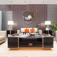 Table console de luxe italienne, meuble TV de luxe, combinaison pour salon, villa, nouvelle table basse en acier inoxydable
