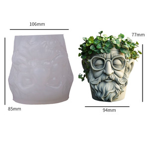 Moule en silicone YS Glasses Grandpa pour bougie d'aromathérapie, boîte de rangement en plâtre faite à la main, pot de fleurs pour plantes succulentes - Product Image 6