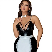 Costume de cosplay de femme de chambre sexy en PU, tenue de rendez-vous pour couple, lingerie exotique pour femmes