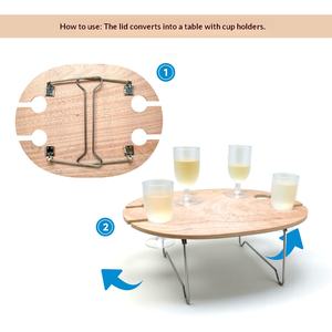 Ensemble de panier de pique-nique en <span class=keywords><strong>osier</strong></span> tressé avec table isolée portable pour 2 à 4 personnes, panier à main pour le camping - Product Image 6