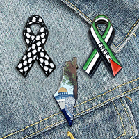 Nouvelle Épinglette Souvenir Palestine 2026, Style Palestinien, en Métal Plaqué Or et Émail Coulé, pour Foulard, Cadeau, Badge, Drapeau National