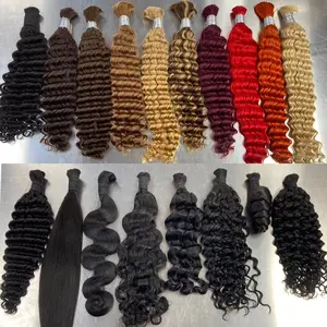 Ready To Ship Products Human Braiding Hair Bulk No Weft Brazilian Braid Hair Extensions For Black People Wet And Wavy