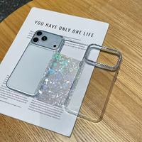 Nouvelle coque de téléphone de luxe avec bordure sertie de diamants, protection magnétique TPU 360° pour iPhone Samsung Vivo